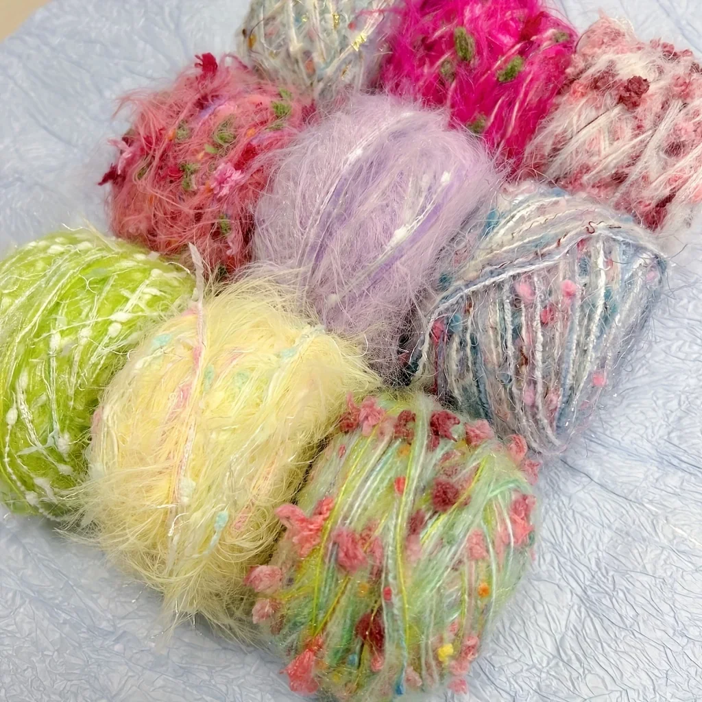 Fancy Blended Yarn, Mixed Colors, Soft and Novel Textured Bubble Yarn, DIY Handicrafts, Such As Hand Woven Scarves and Hats, 50g