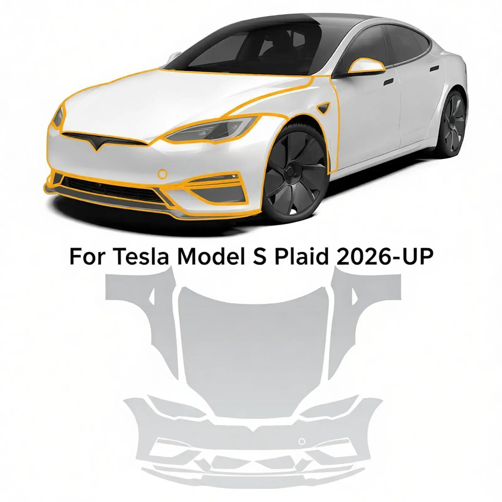 

8.5Mil Pre-cut PPF For Tesla Model S Plaid 2026-UP TPU Matte Clear Paint Protection Film Scratch-Resistant Exterior Accessories