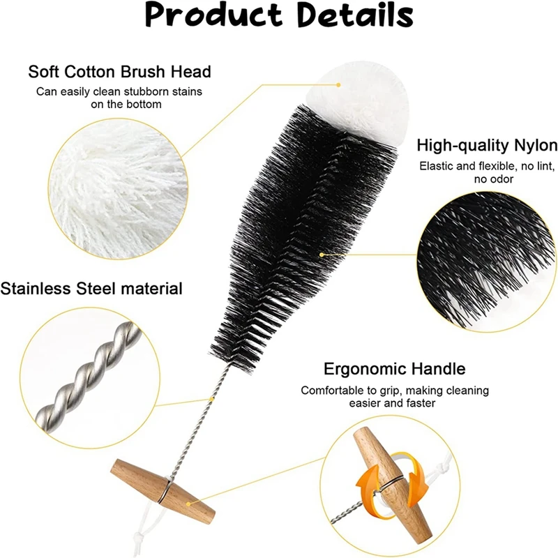 Bottle Brush For Sodastream Cleaning Brush Set Of 12 Nylon Tube Brush Straw Brush Bottle Cleaning Set Bottle Brush