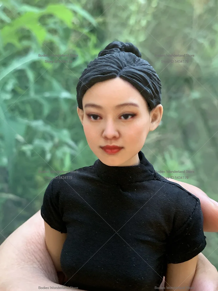 متوفر في المخزون 1/6 1/12 مقياس أنثى الجندي جيني كيم رئيس نحت المغني الكوري الجمال رئيس ل 12 ''6'' عمل الشكل دمية الجسم #2