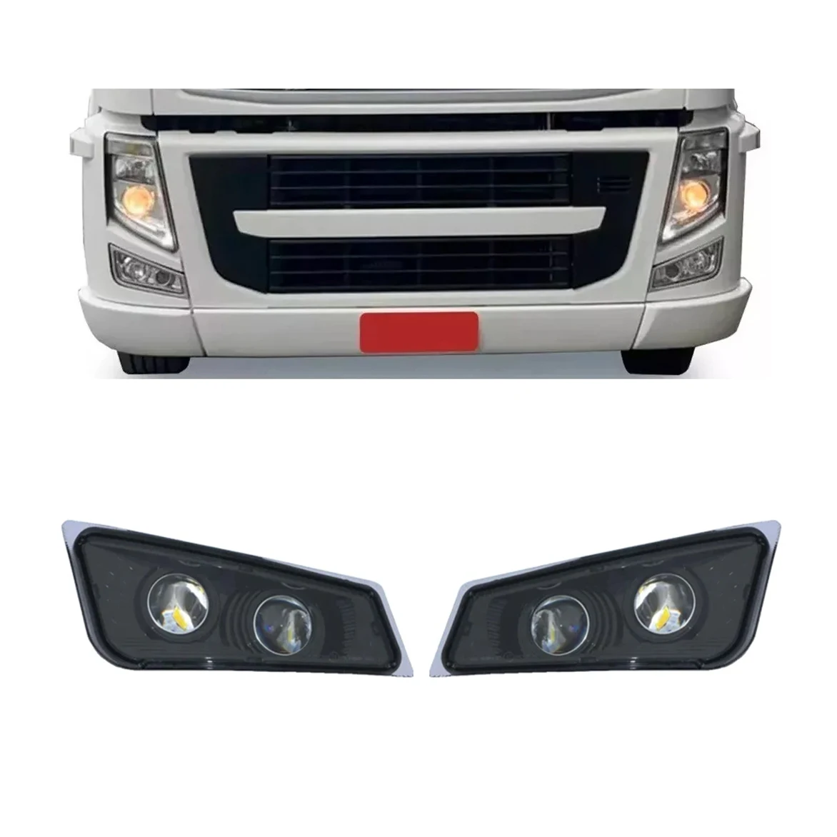 1 pair LED Fog Light Lamp for volvo FH/FM FH13 2008- Truck Spare Parts OE L 21297918 R 21297917