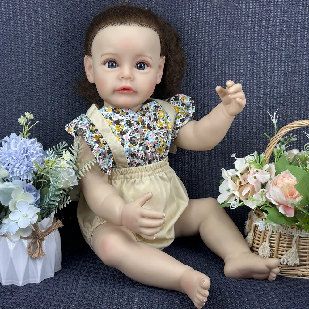 55 cm realistica bambola rinata in plastica morbida simulazione baby doll casa da gioco per bambini bambola regalo di compleanno con arti mobili W-2163