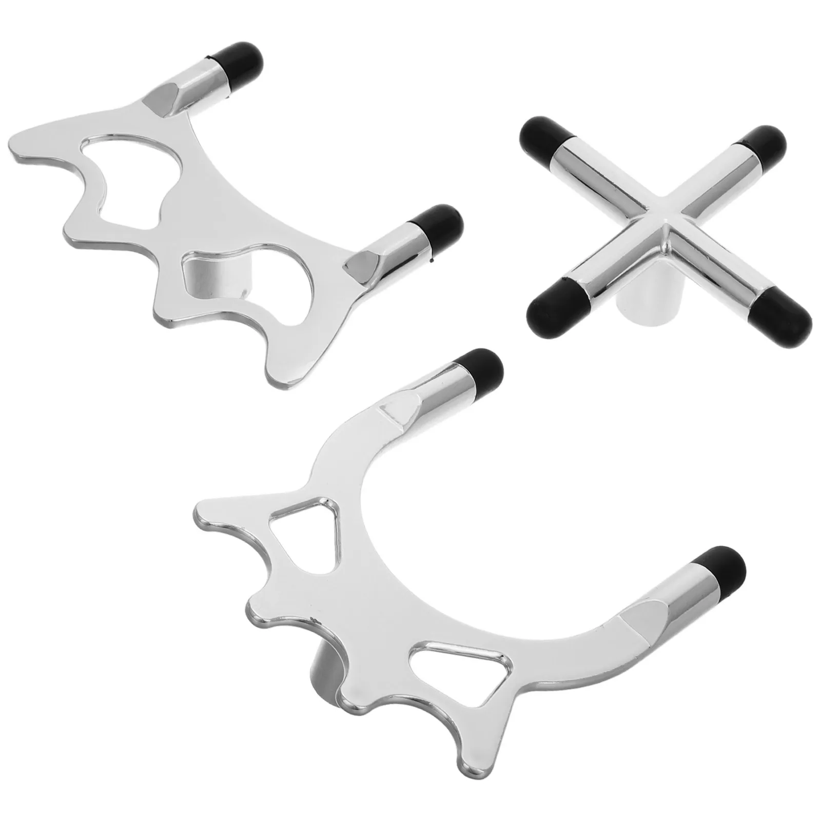 

3Pcs Billiard Cue Bridge Stick Faux Bronze Cross Design Fork Pool Cue Stand Stability Accuracy Pool Table Accessory