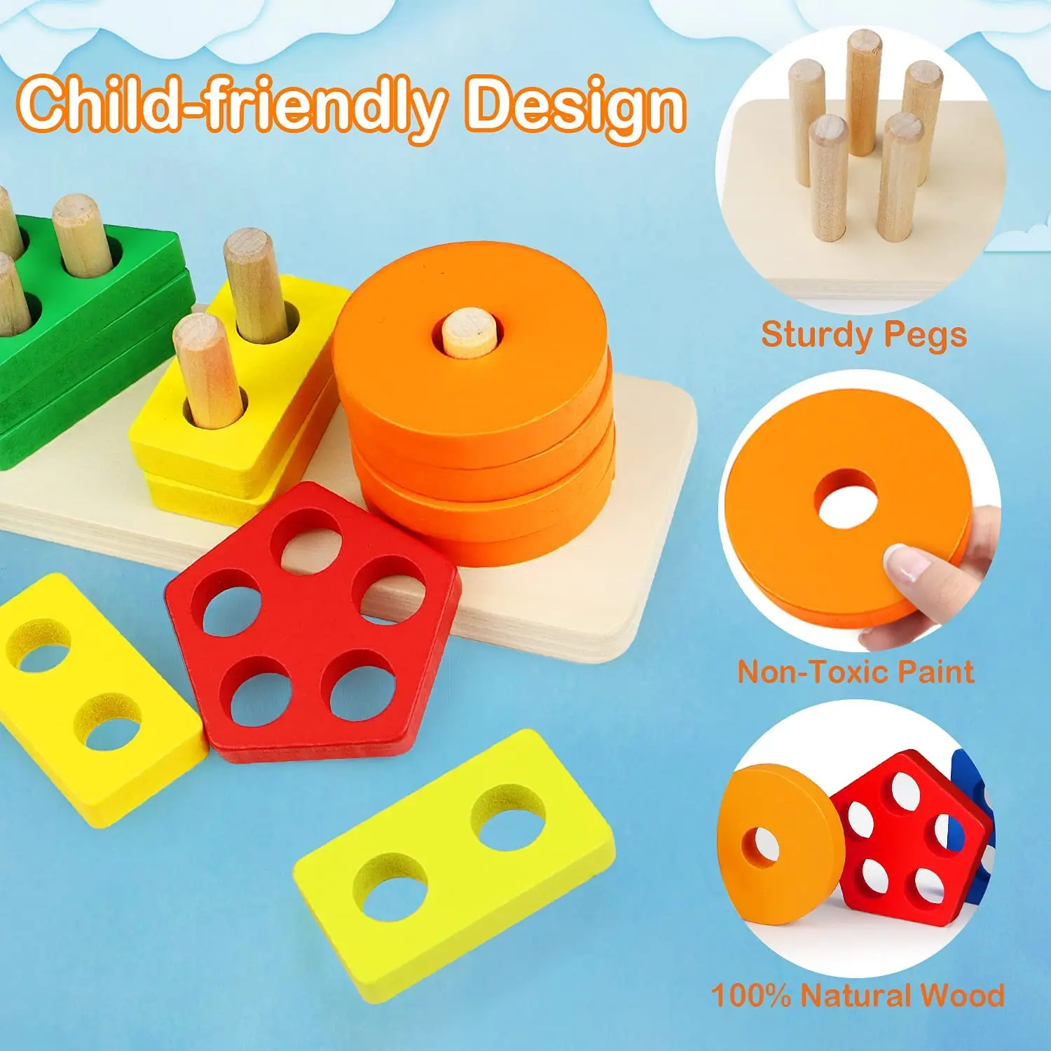 Montessori Đồ Chơi Cho Bé Tập Đi Bằng Gỗ Phân Loại Đồ Chơi Xếp Hình Dành Cho Giáo Dục Trẻ Em Đồ Chơi Nhận Biết Màu Sắc Bộ Xếp Hình Shape Sorter