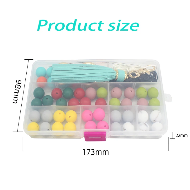 Silicone Printed Beads Round Loose Mix Print Beads For Jewelry Making DIY KeyChain Pen Bracelet Necklace Accessories