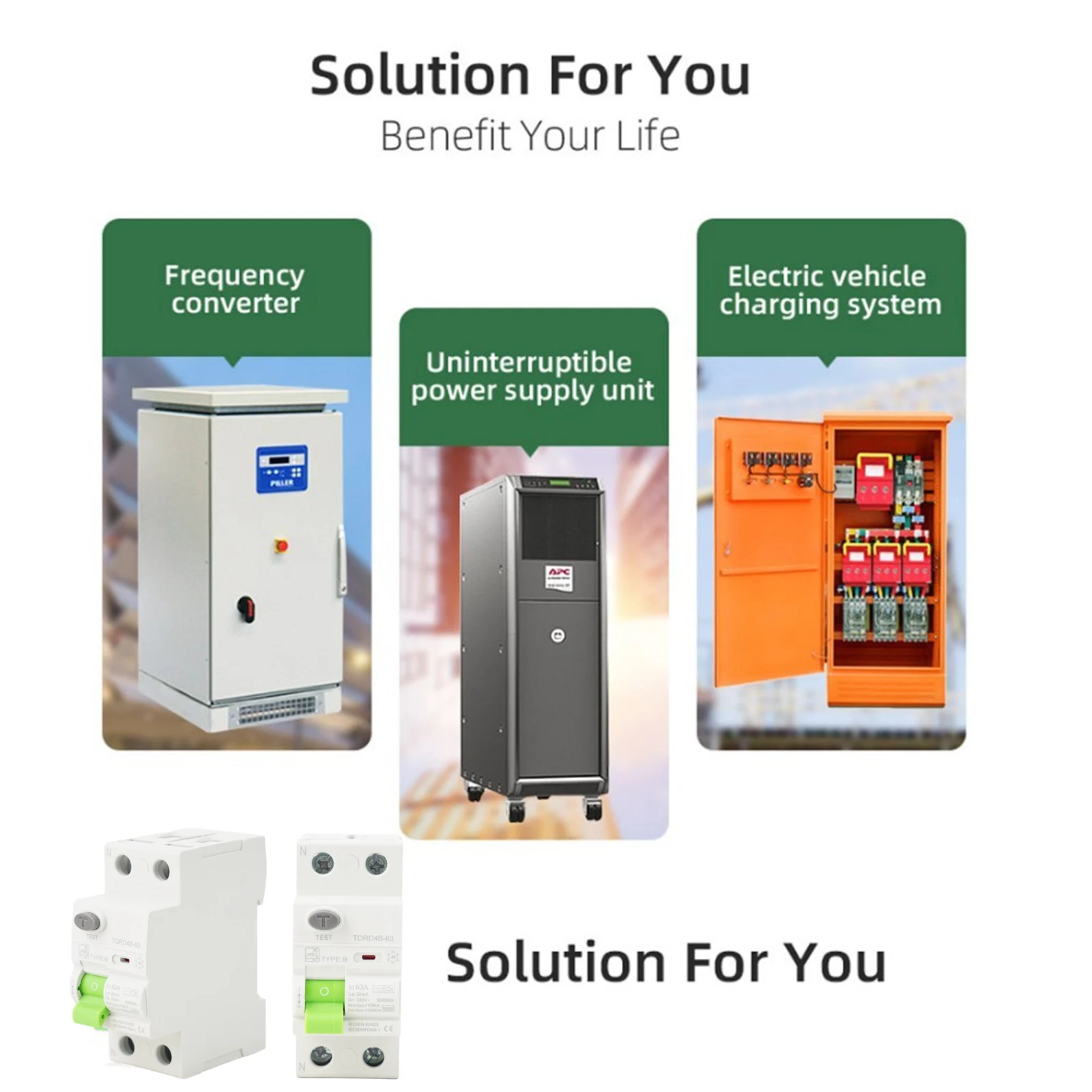 Универсальный автоматический выключатель типа B RCD DC Electric 2P 63A 30mA Подходит для зарядных станций электромобилей Улучшенная защита