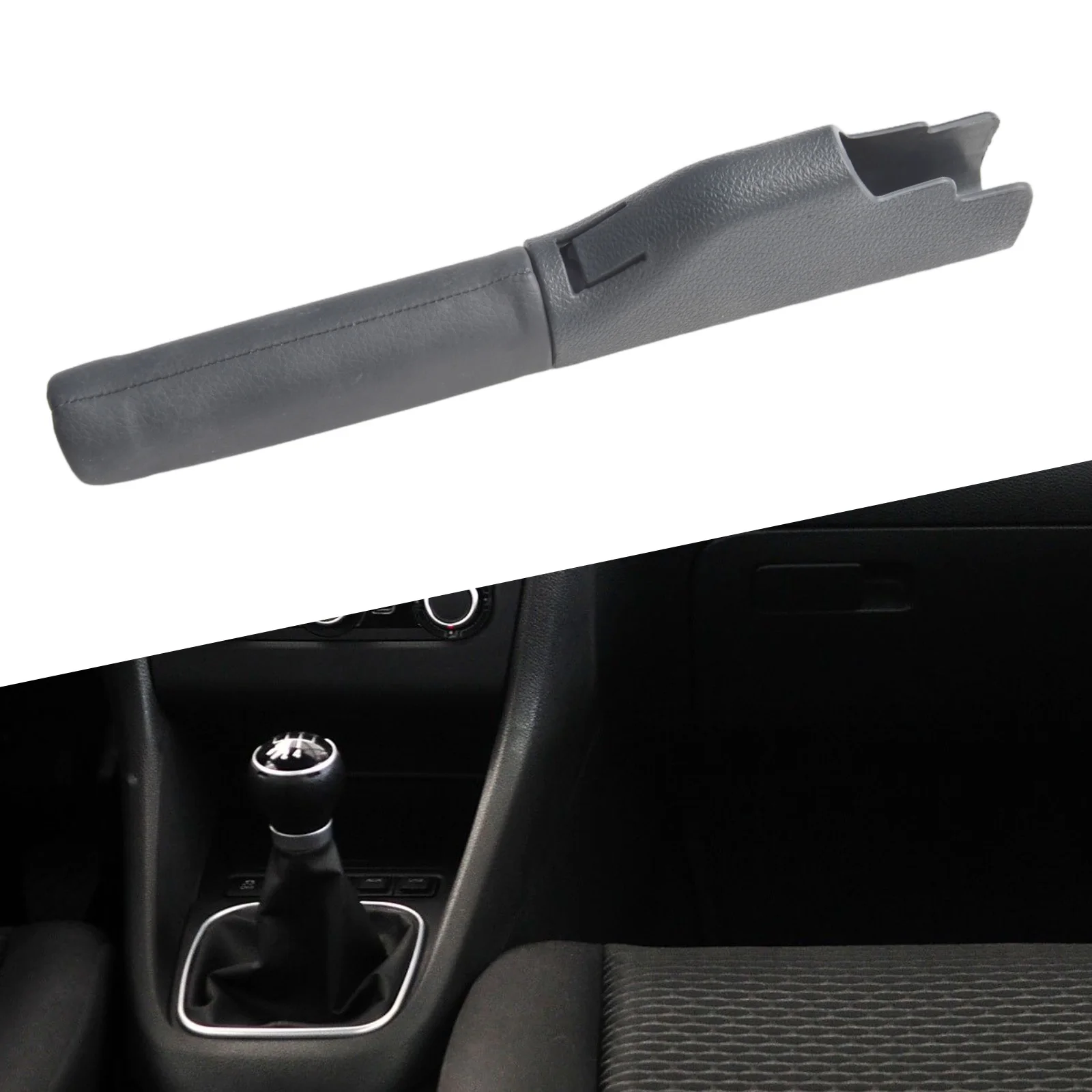 

Black Line Parking Brake Handle Grips Handbrake Cover Installation Car Modification Replacement Cover Easy Installation