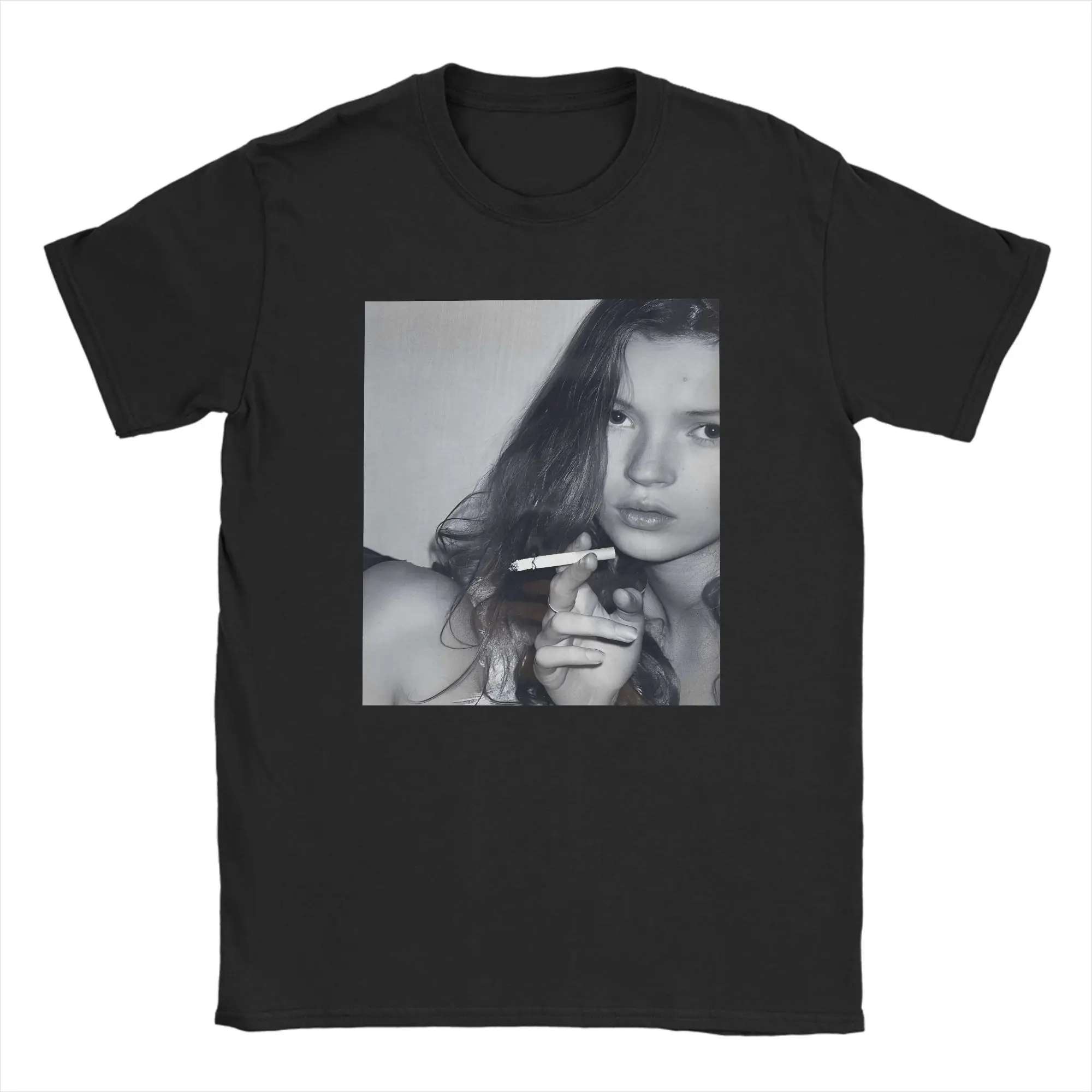 Kate Moss T-Shirt for Men  Novelty Cotton Tees Crewneck Short Sleeve T Shirts Gift Idea Clothing