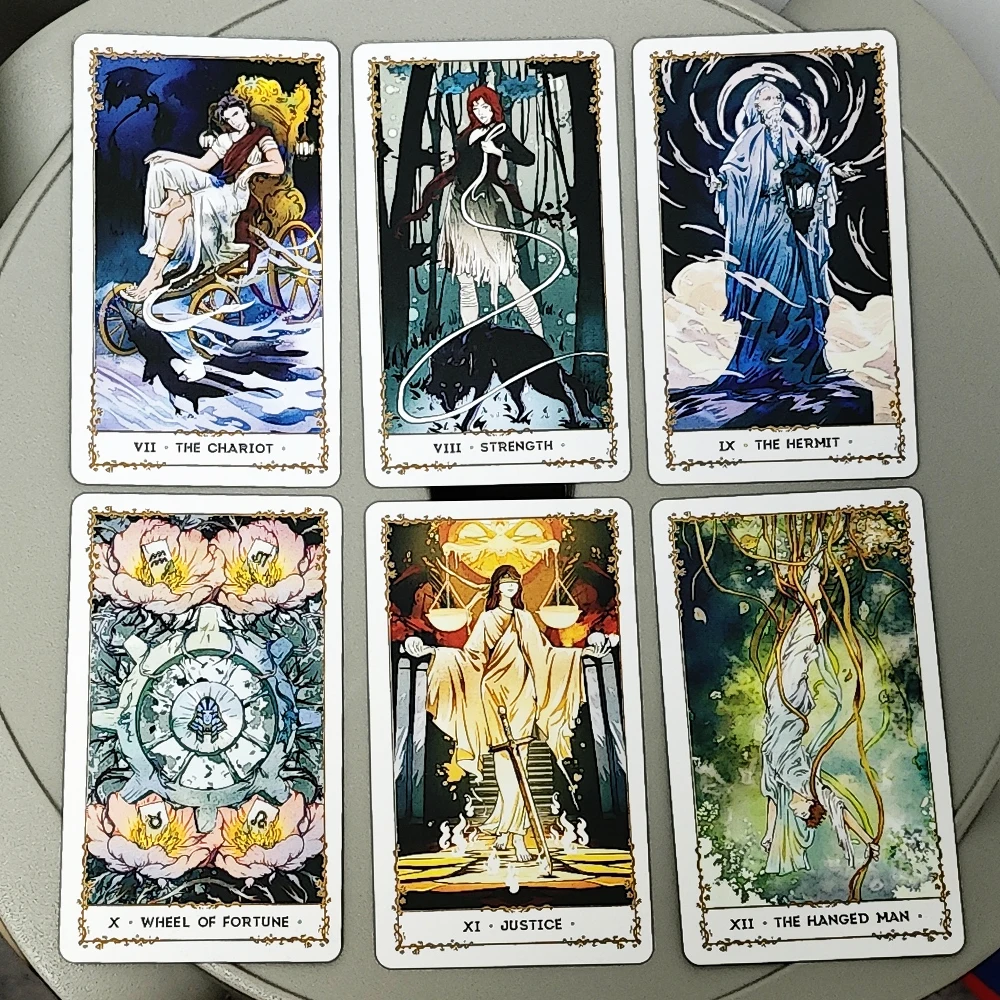 Baralho de tarô desolado silencioso 10.3*6cm 78 peças cartas de tarô de desenho animado baseadas no sistema de piloto