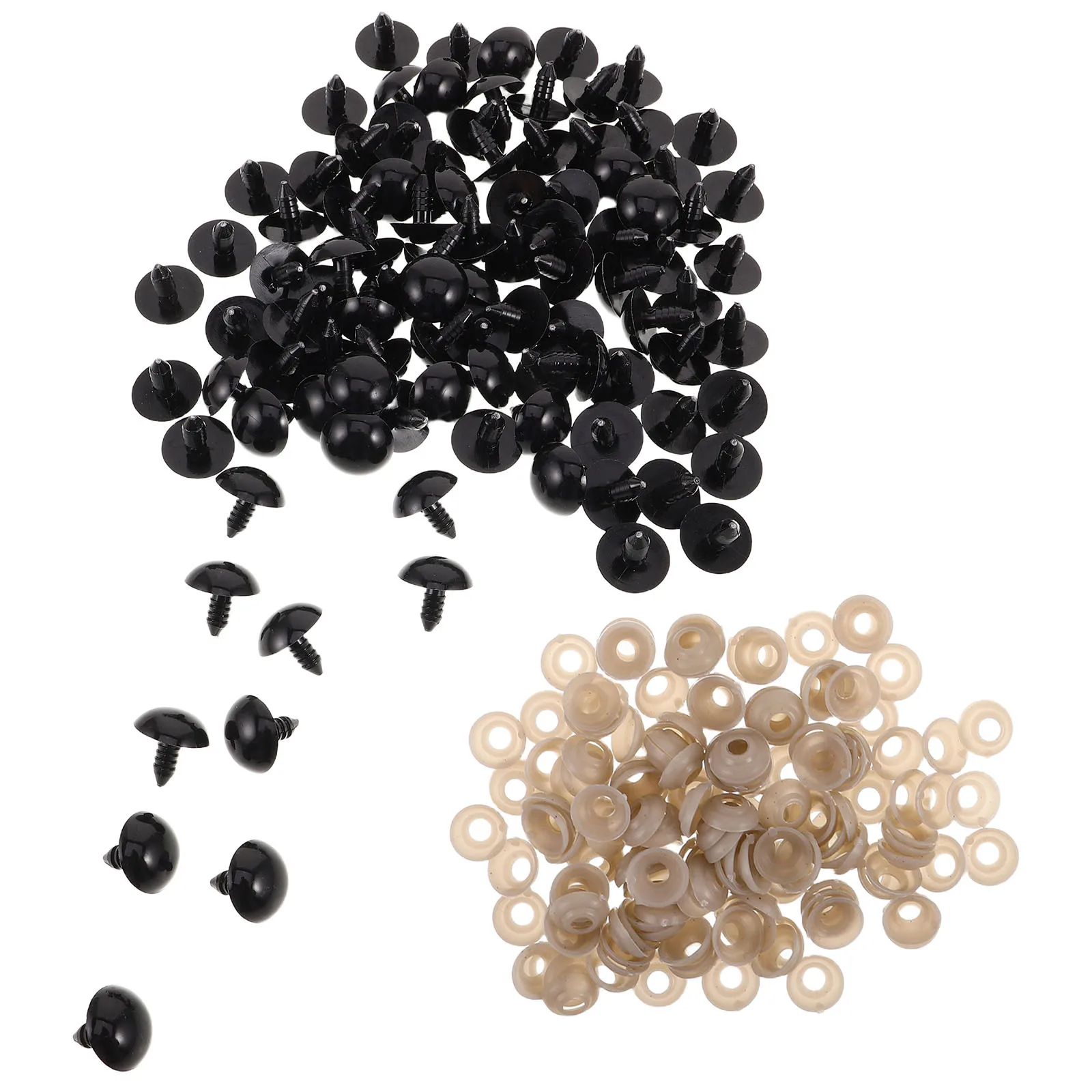 150 قطعة عيون السلامة البلاستيك الأسود مع غسالات ل الكروشيه الحيوانات لينة محشوة الحرفية عيون DIY بها بنفسك مشاريع السلامة البلاستيكية #3