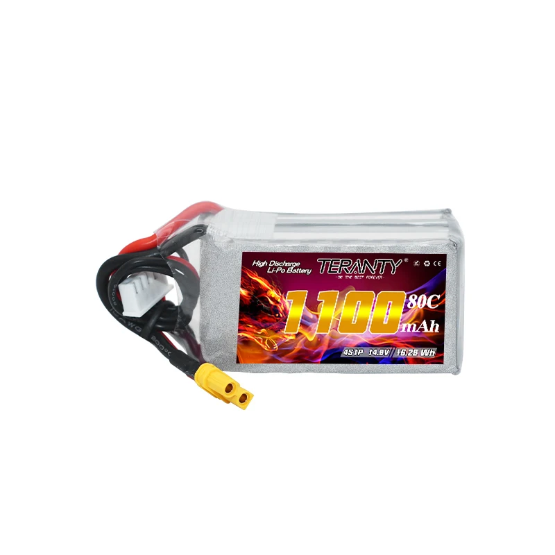 Upgraded TERANTY 4S 14.8V 80C/160C 1100mAh model drone FPV electric toy high magnification long endurance Lipo battery