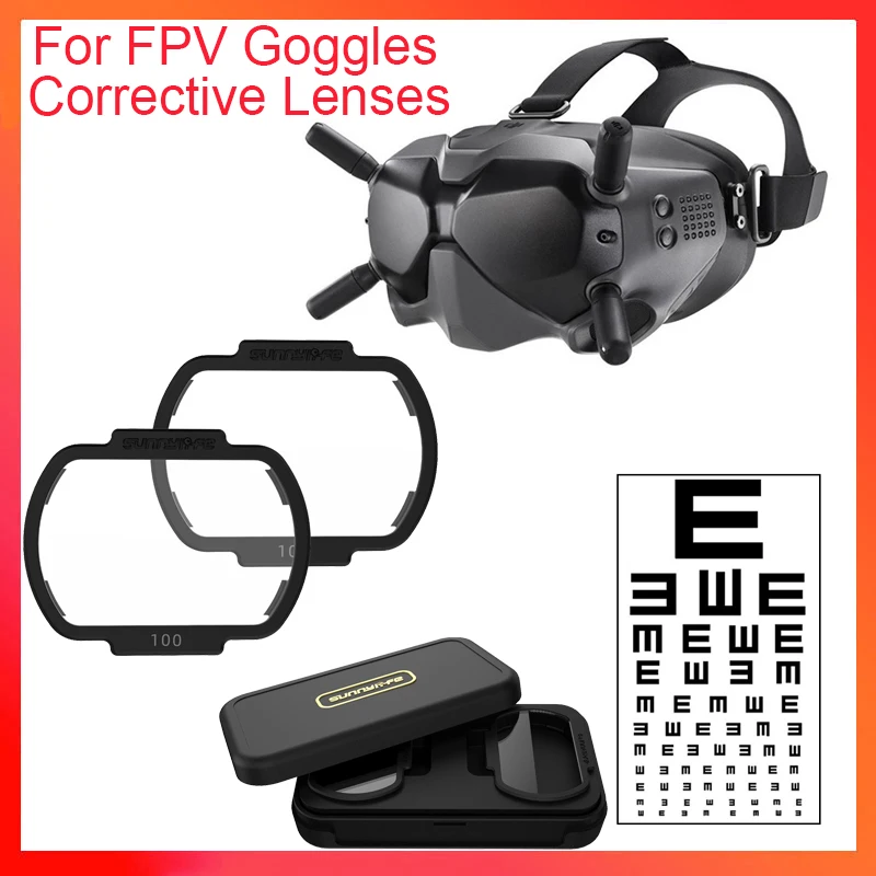 SunnyLife Corrective Lenses (-1.0D—-8.0D）for DJI FPV Goggles V2 Allows Users to Wear the DJI FPV Goggles Without Myopia Glasses