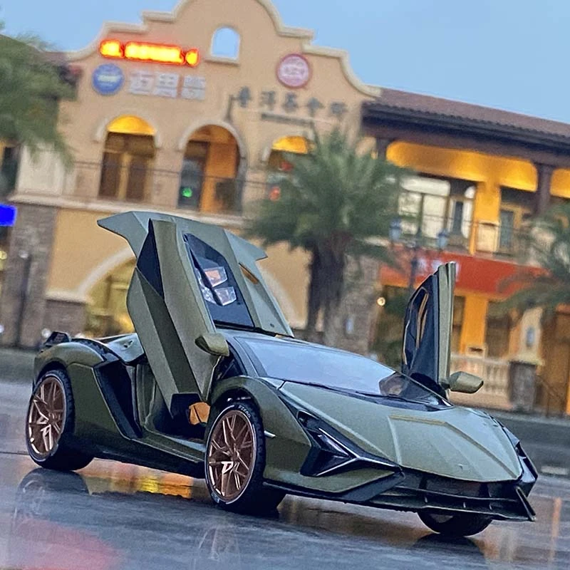 1:24 SINA سبيكة سيارة رياضية نموذج ديكاست ولعبة السيارات لعبة معدنية نموذج سيارة محاكاة ضوء الصوت