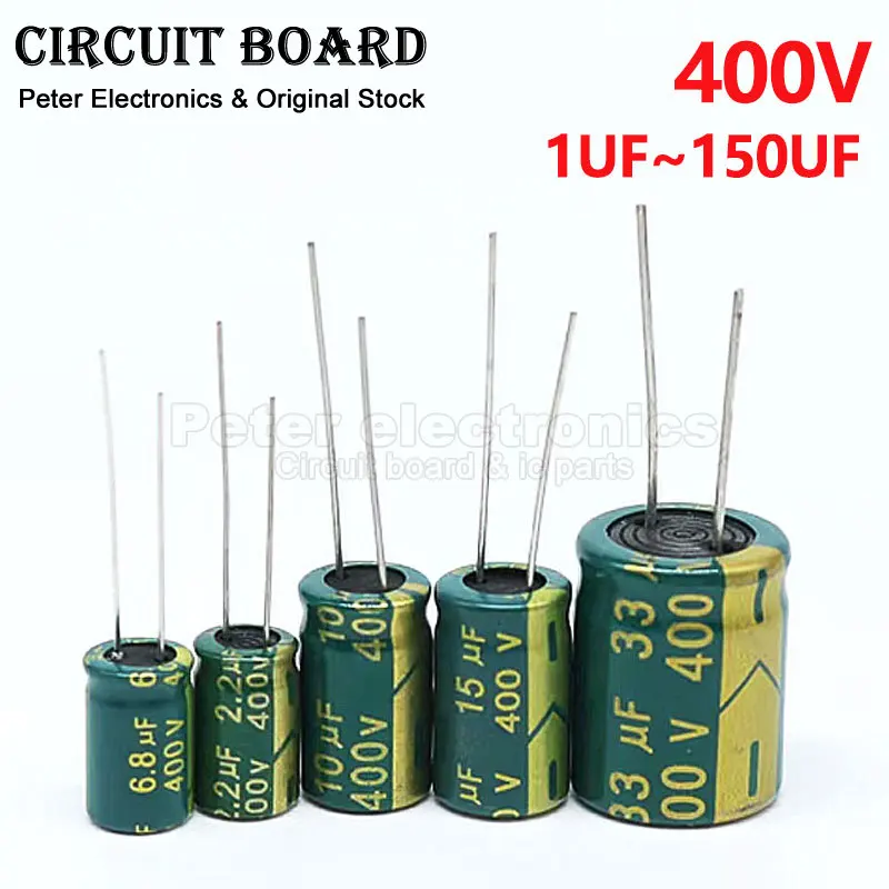 

1-50pcs 400V DIP Aluminum Electrolytic Capacitor 1UF 2.2UF 3.3UF 4.7UF 6.8UF 8.2uF 10UF 15UF 22UF 33UF 47 68 82 100 120 150 uf