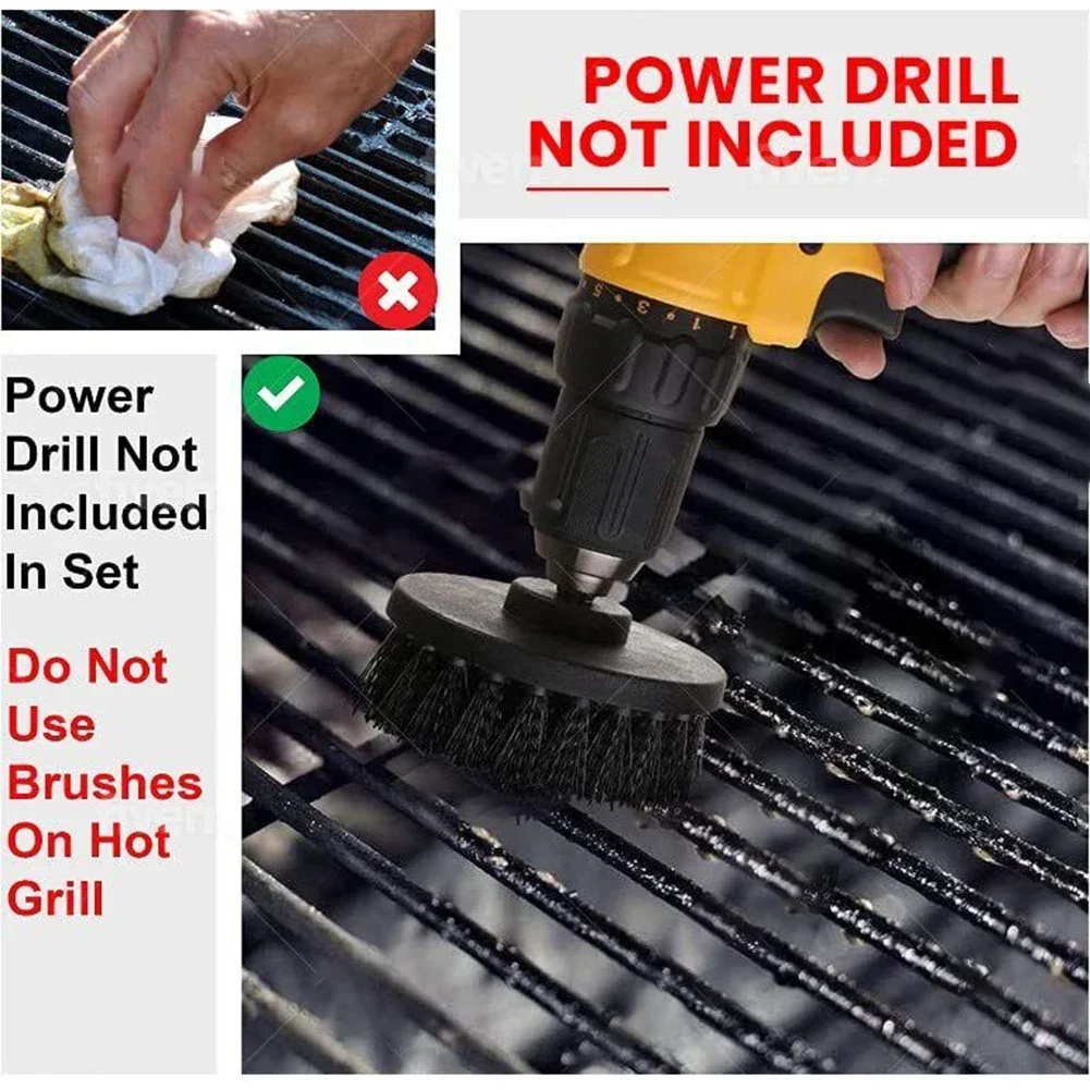 BBQ Cleaning Kit Grill Brush Wire Free And Safe To Use With A Drill Cordless Or Cord Home DIY BBQ Tools Accessories Power Tool