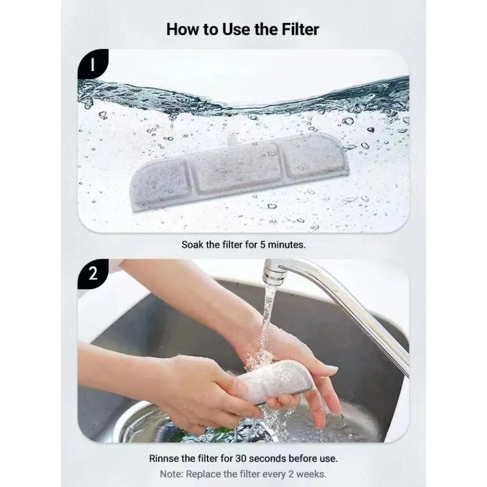 6/12Pcs Activated Carbon Filter For WFP6 Cat Water Fountain Replacement Filters For Pet Automatic Drinking Fountain