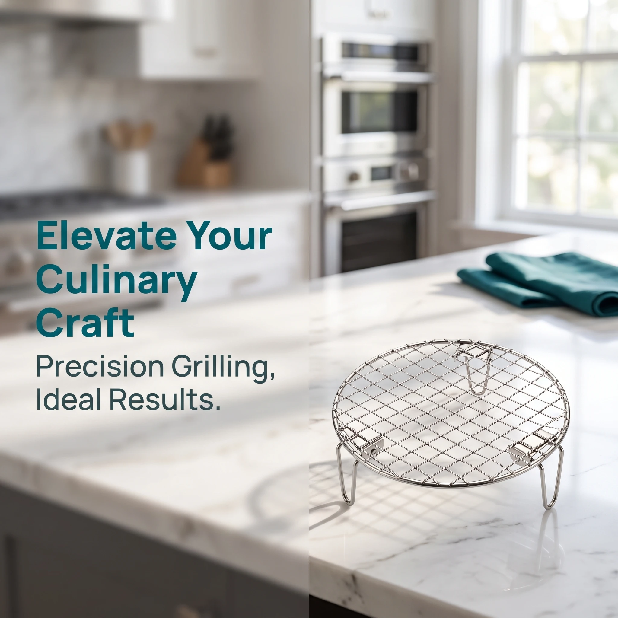 Multi-Purpose Round Cooling Rack Stainless Steel Wire Grill Rack with Support Legs, Fit Air Fryer Oven Pot,outdoor Accessory
