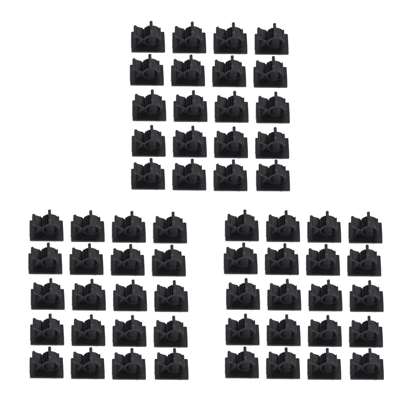 60Pcs Black Adjustable Plastic Cable Clamps Self Adhesive Car Cable Clips Wire Organizer