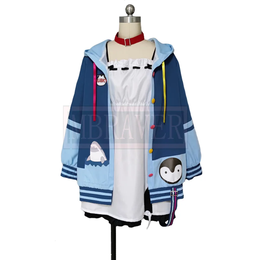 

Vtuber Hasuki Aoi Game Suit Lovely Dress Uniform Cosplay Costume Halloween Party Outfit Women Casual Clothing Only Overcoat