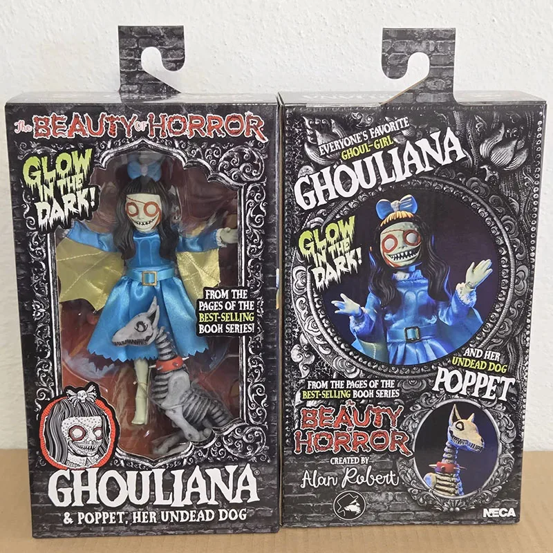 

Beauty of Horror Action Figure NECA 45508 Ghouliana & Poppet Her Undead Dog Figuras Halloween Model Peripherals Gift Original