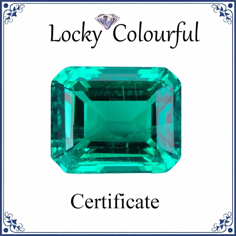 

Lab Grown Columbia Emeralds Top Quality Emerald Cut Charms for DIY Jewelry Making Necklace Materials Selectable AGL Certificate