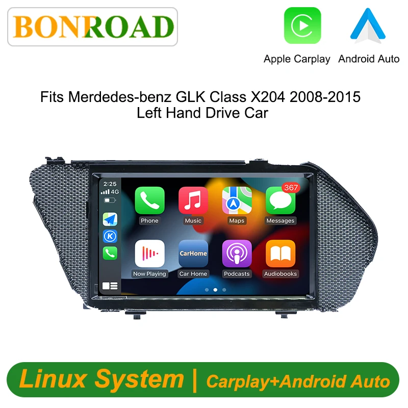 Bonroad Autoradio da 7 Pollici Stile Originale con Linux, Carplay e Android Auto per Mercedes-Benz GLK Class X204 2008-2015 Sistema NTG4.0/4.5