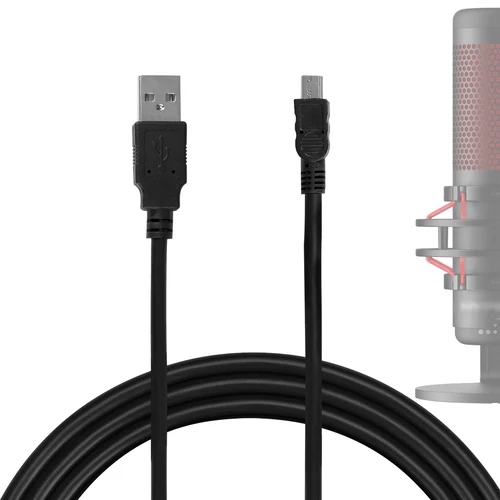 Imagen 1 del producto Geekria para Creators Cable de micrófono micro USB a USB de 10 pies / 300 CM, compatible con HyperX QuadCast SAMSON Meteor