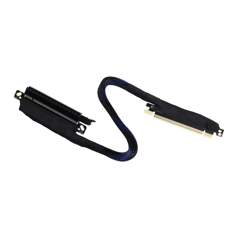 N35R-GEN5 PCIE 5.0 X16 Graphics Card Adapter Cable 16AB5 Bend Extension Silver-Plated Wire 180 Degree Straight 30CM GPU Compatib