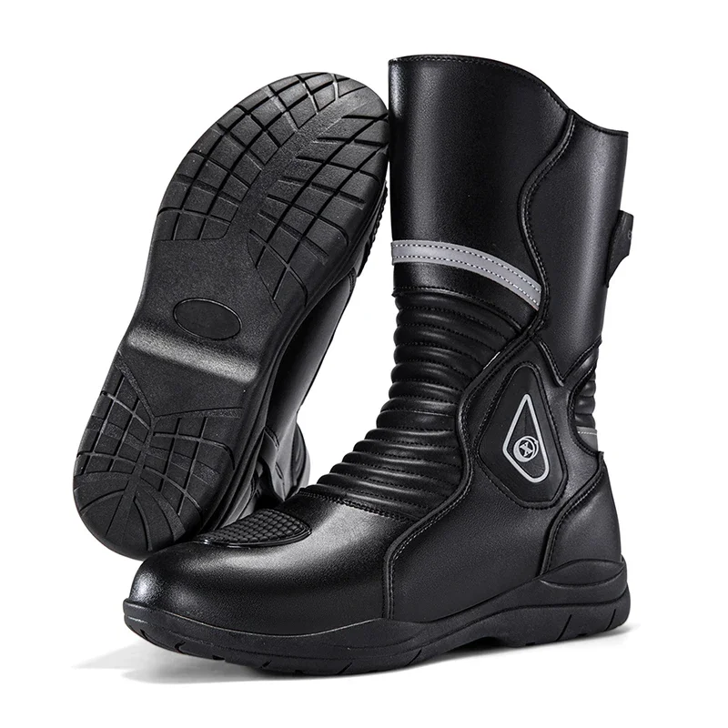 New Men's Casual High-top Safety Protection Shoes Cross Country Boots Outdoor Riding Boots Motorcycle Cycling Boots Four Seasons