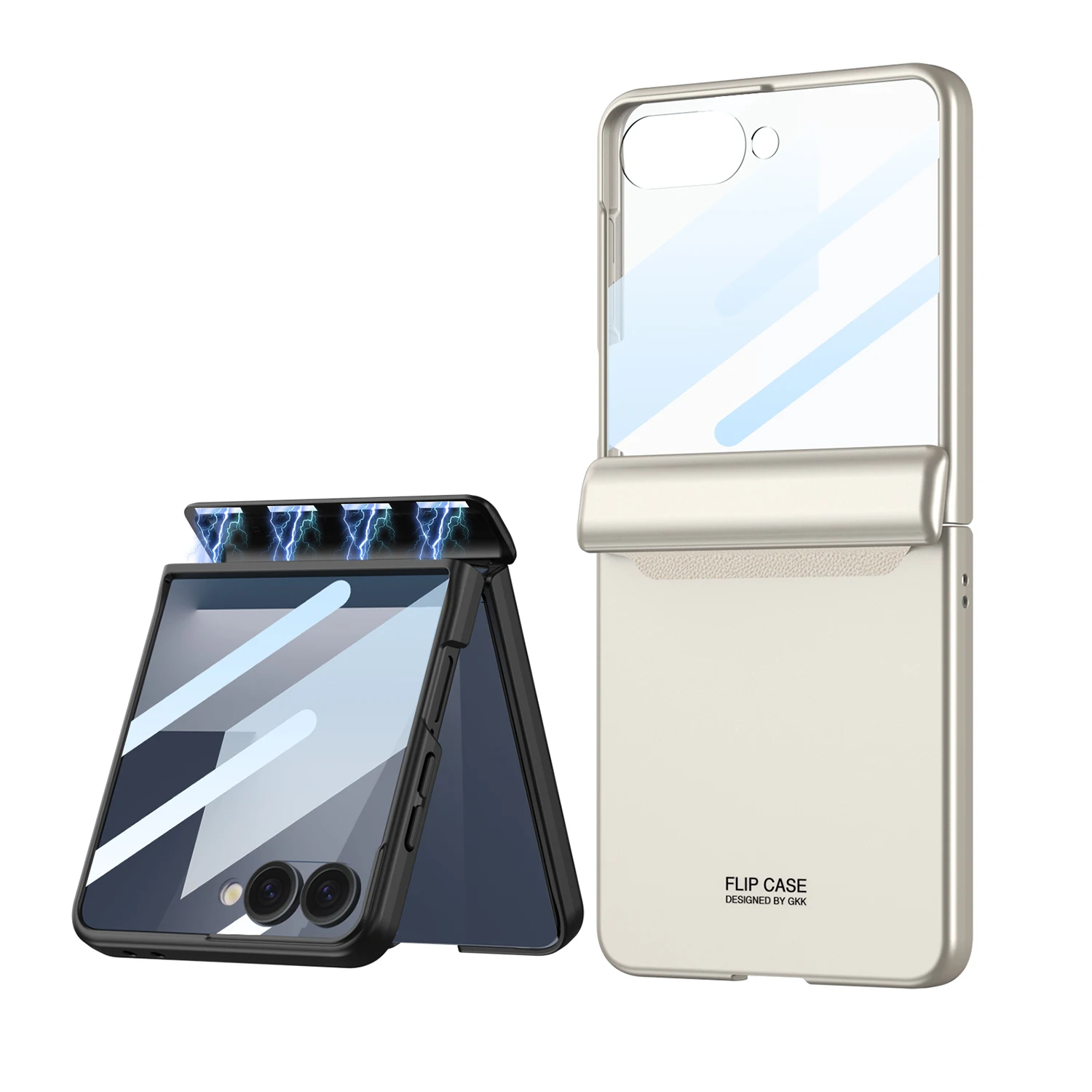 

Hinge Protection Magnetic Case for Samsung Galaxy Z Flip 7 Hard Shell Phone Cover, with Tempered Film Protector Cover