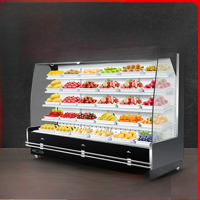 

Fruit preservation supermarket beverage low temperature commercial milk fresh refrigerated display cabinet