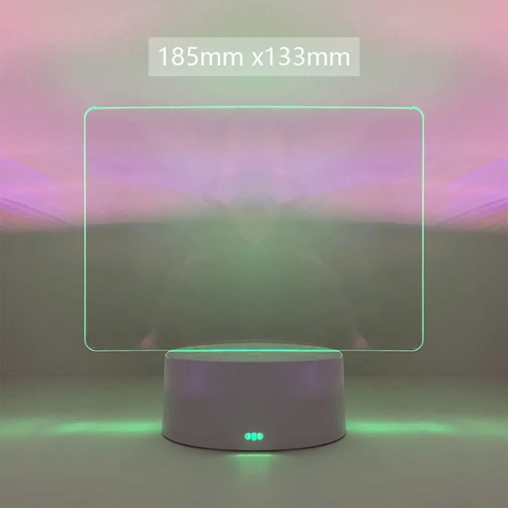 Creative Acrylic Note Board USB Led Night Light with Base and Pen Calendar Message Board Home Decor Eye-protective Lamp for Kids
