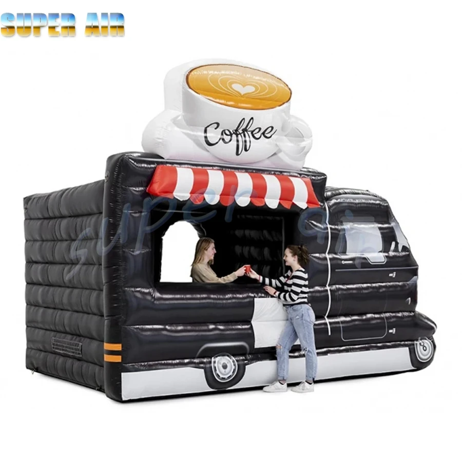 Shape of car concession booth inflatable mini treat shop coffee stall for commercial treade show