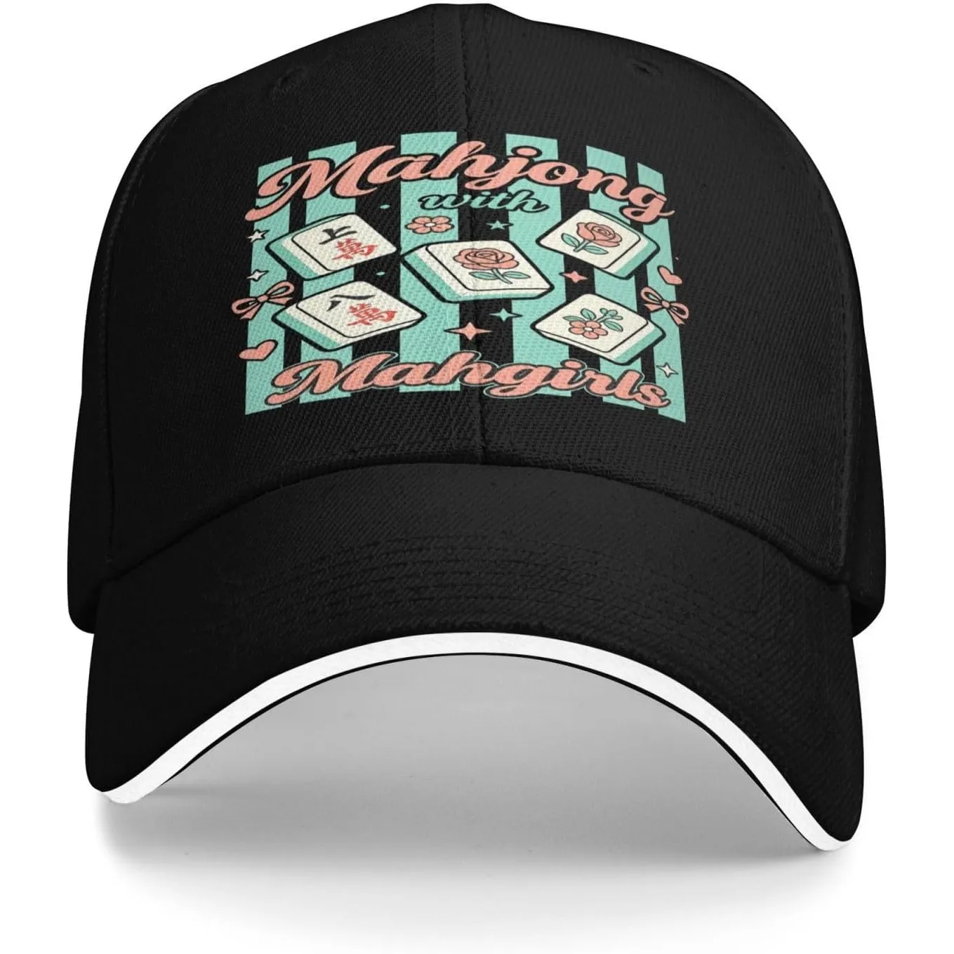Mahjong Time Sandwich Dad Hat | Adjustable Magnetic Buckle Design, Breathable Comfortable, Suitable For Daily Use