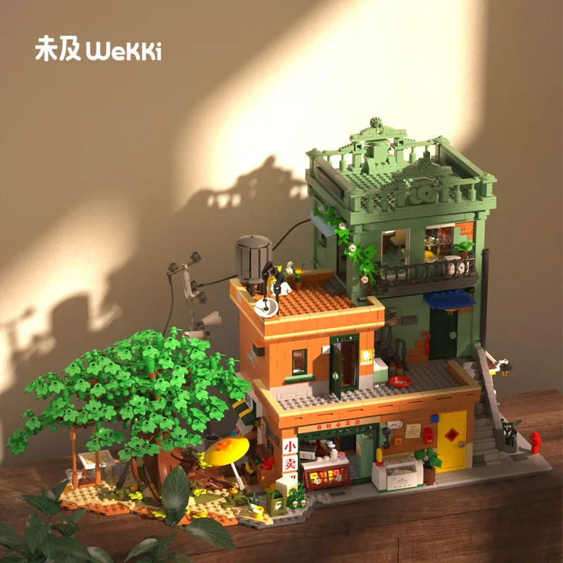 Klasyczny model domu z 3 poziomami, klocki konstrukcyjne, kreatywny widok uliczny, sklep, sypialnia, miasto, rodzinne klocki DIY dla dziewcząt i dorosłych.