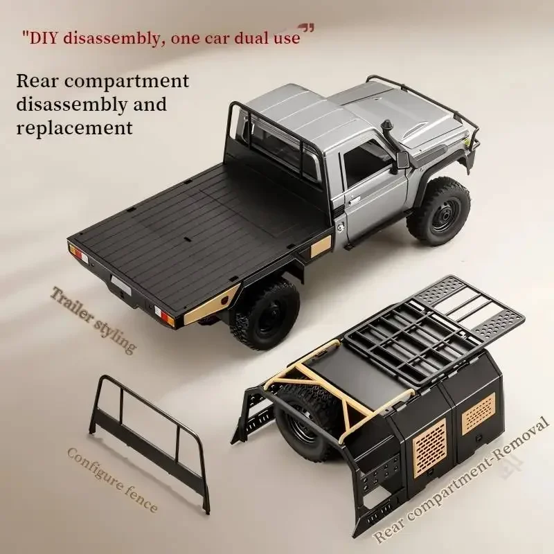 MN MODEL Full Scale RC CAR MN82 Upgraded MN82 PRO Controllable Headlights 2.4G 4WD Off-Road Car Pick Up Truck Toy for Kids Gifts