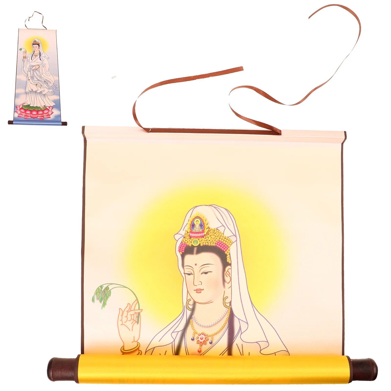 

Guanyin Buddha Painting Home Decor Colors Bedroom Wall Hanging Pictures Decorative Painting Scroll Background