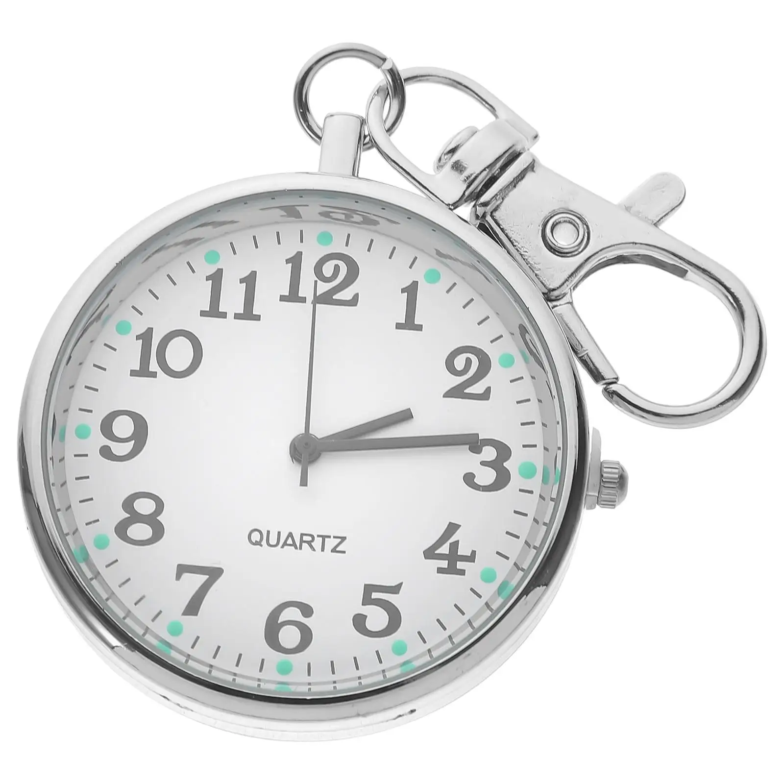 Nurse Watch Keychain Pocket Silver Stainless Steel Women Portable Small Fob Watches Nurses Doctors Medical Staff Timing Exams