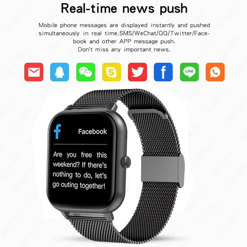 2024 New Smart Watch Men Women for Android IOS Heart Rate Blood Pressure Fitness Tracker Bluetooth Call Women Smartwatch Man