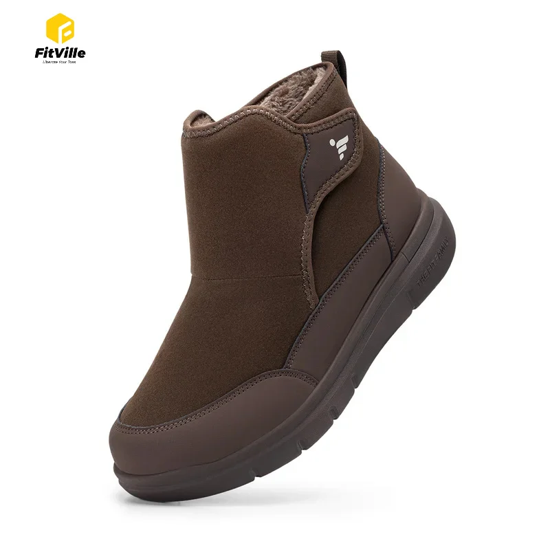 Men's Wide Toe Box Winter Diabetic boots Plush‑Lined Warm Insulated Cold‑Weather winter shoes Thermal Footwear for Swollen Feet