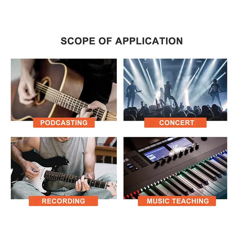 

A44M UHF Guitar Microphone System Wireless Guitar Transmitter Receiver For Electric Guitar Plug And Play For Studio