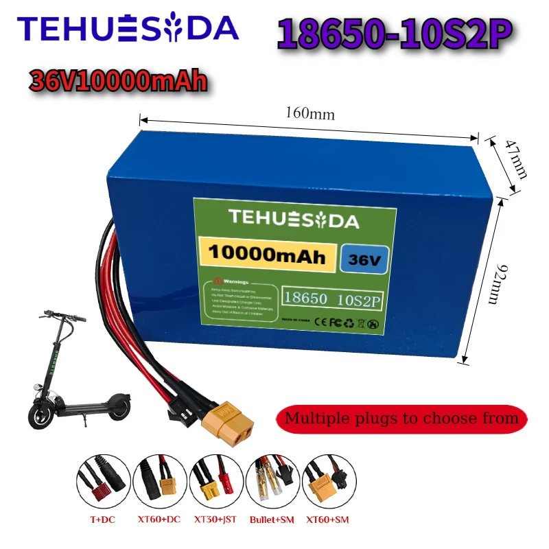 

36V10S2P 10000 мАч 18650 литий-ионный аккумулятор большой емкости для электрических скутеров и проектов «сделай сам» долговечный аккумулятор