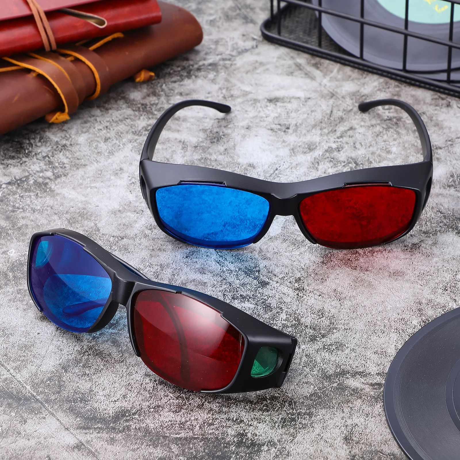 4/5/10pcs Plastic Red Blue 3 Universal Movie Glasses Viewing Glasses Eyewear For Dimensional Anaglyph Projector