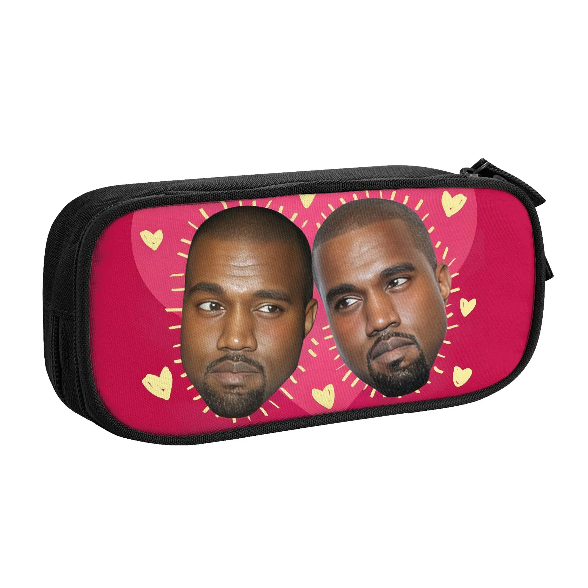 Funny Kanye West  Rapper Singer  Pencil Case for Boy Girl Big Capacity  Pen Bag Box School Supplies