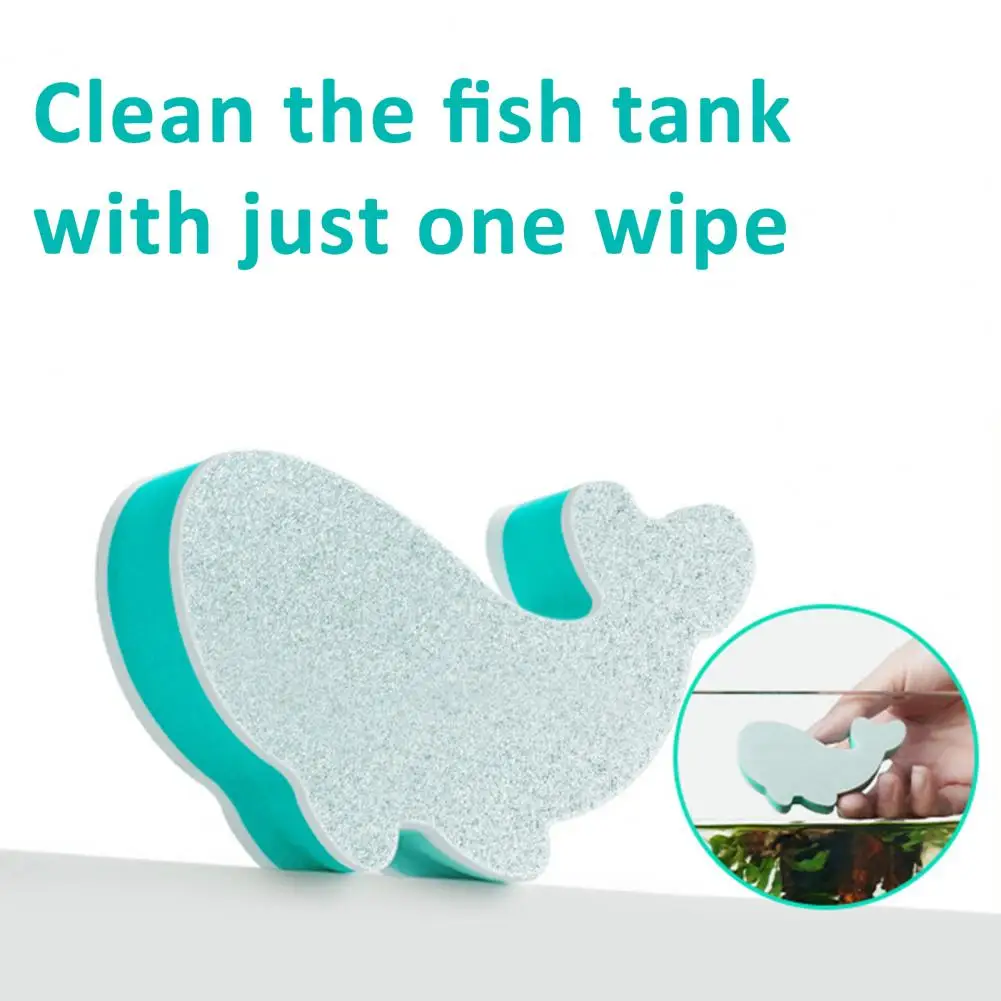 

Reusable Aquarium Sponge Residue-free Fish Tank Sponge Aquarium Sponge Scraper Set for Glass Walls Whale Shape for Turtle