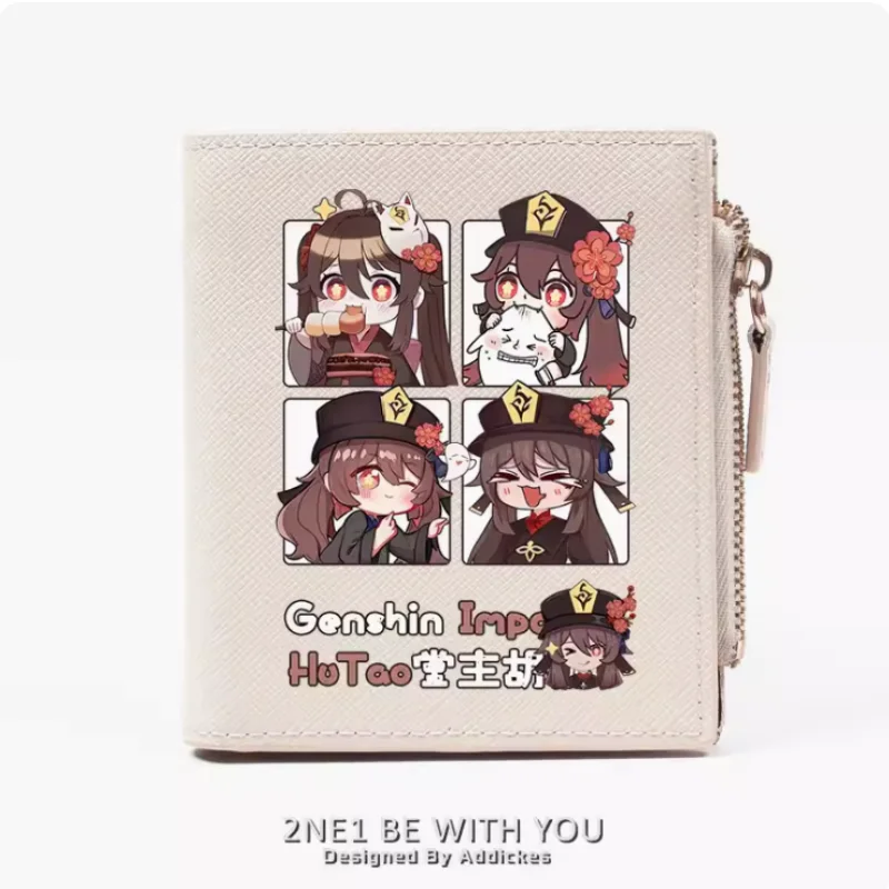 Genshin Impact Hutao Anime Fashion Wallet PU Purse Card Coin Zipper Money Bag Cosplay Gift B561