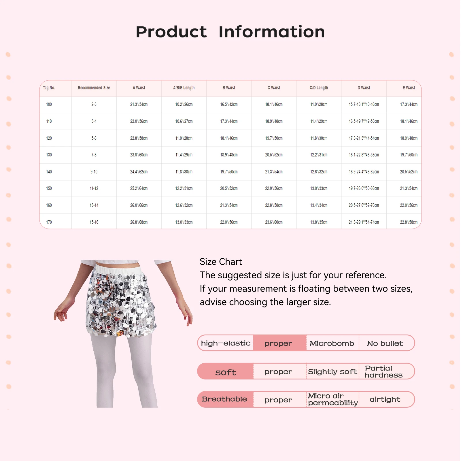 Girls Jazz Ballet Dance Skirt Sparkling Sequins Elastic Waist Skirt with Built-in Shorts for Birthday Party Dance Performance