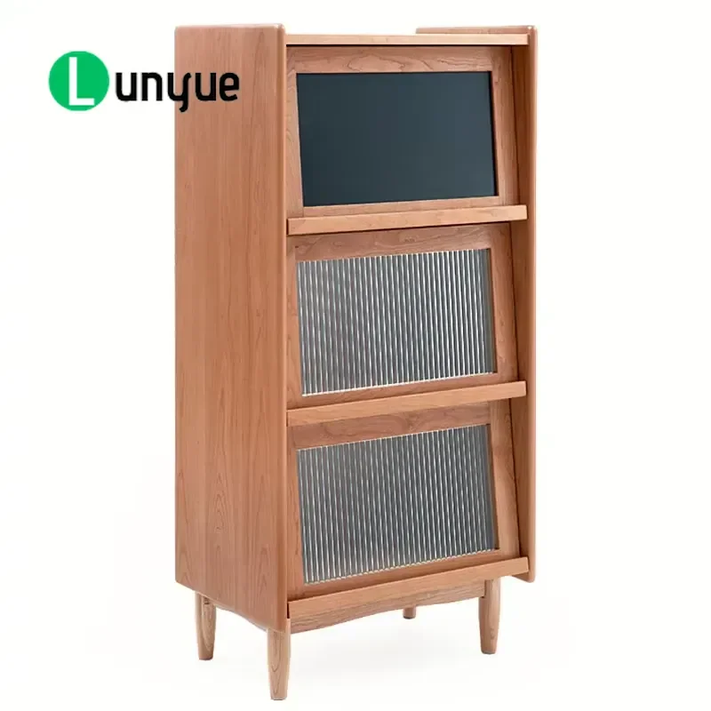 Modern Multi-functional Display Storage Wine Cabinet with Glass Door Sideboard for Living Room Dining Area Home Furniture