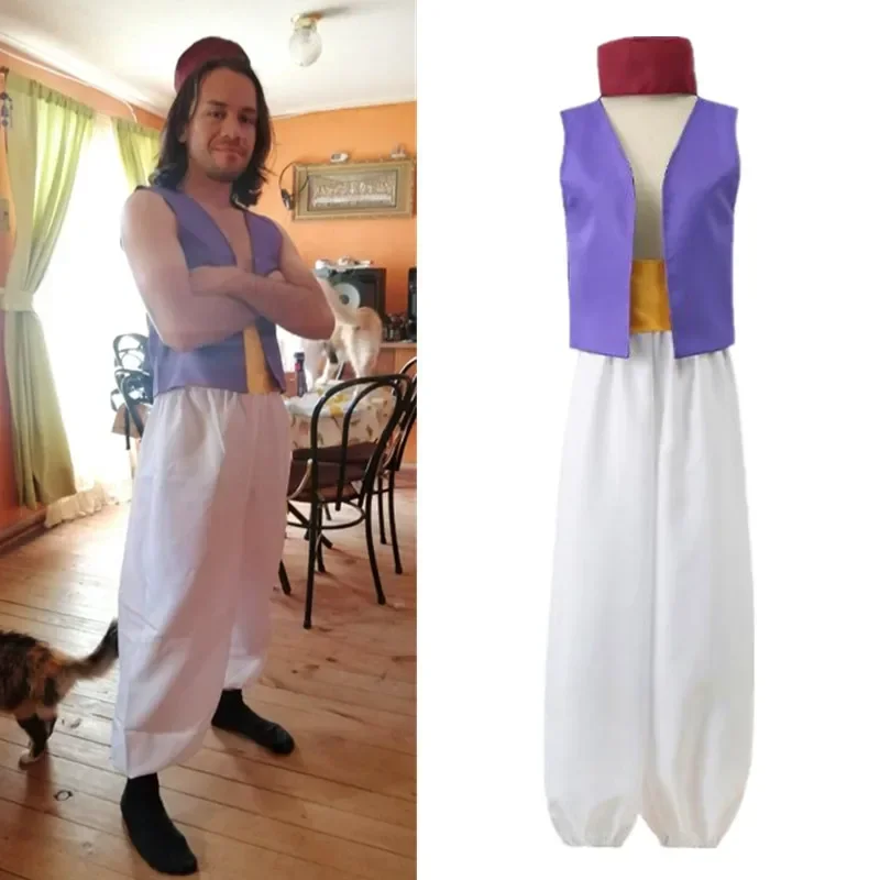 Anime Aladdin Prince Costume Costume Adult Stage Costume Magic Role Play Onesie Perfect for Halloween Aladdin Lamp Prop Party