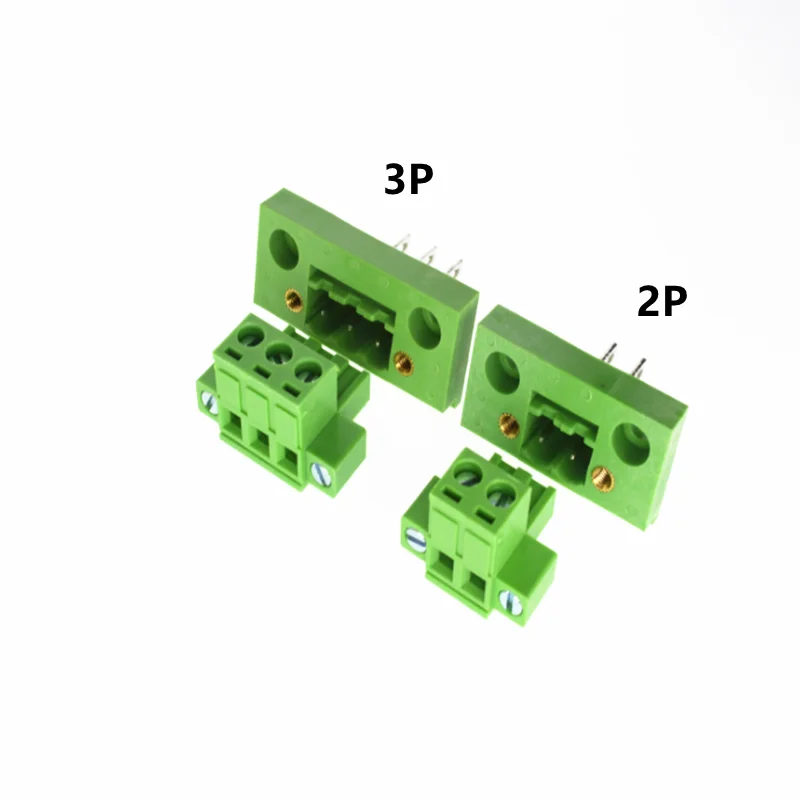 2sets Through-wall Terminal 2edgwb-5.08mm With Panel Plug-and-pull Butt Flange Fixed Welded Pcb Connector 2p3p4p5p6p7p8p9p-24p